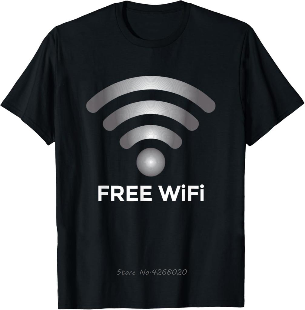Funny Sarcasm Quote Free WiFi Tshirt Math Equation Novelty Mens Clothing Fitness T Shirt Printed Graphic Cotton Tshirt