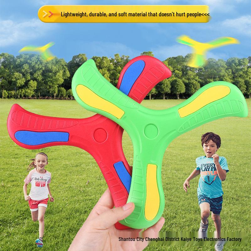 Kid's EVA Soft Boomerang Toy - Hand-Thrown Three-Leaf Dart for Flying Fun