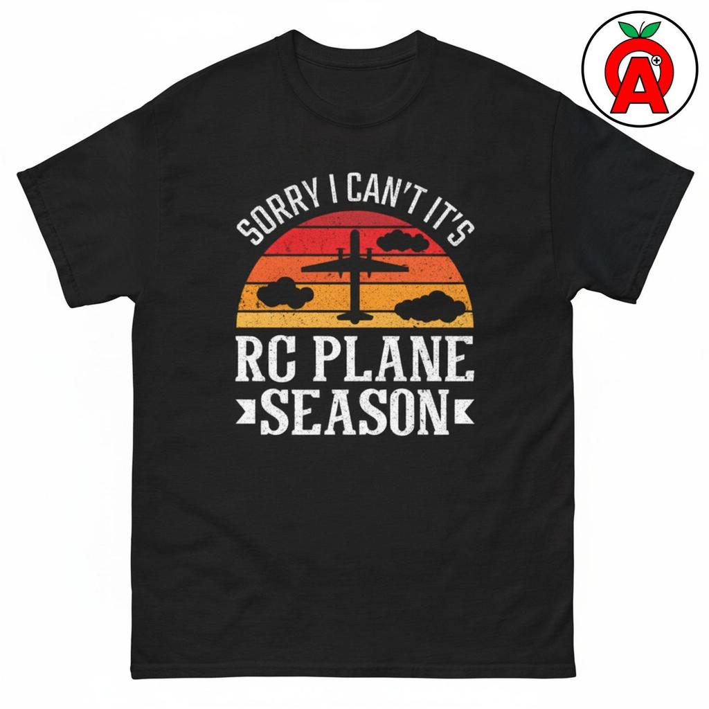 RC Plane Season Graphic Tee, Aviation Hobbyist Classic Cotton Shirt, Model Flying Casual Top, RC Pilot Crew Neck Tee