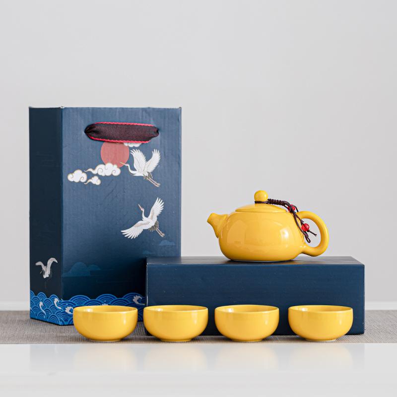 

Guochao antique Kung Fu ceramic tea set retro merchandise activity gifts outdoor travel gift box