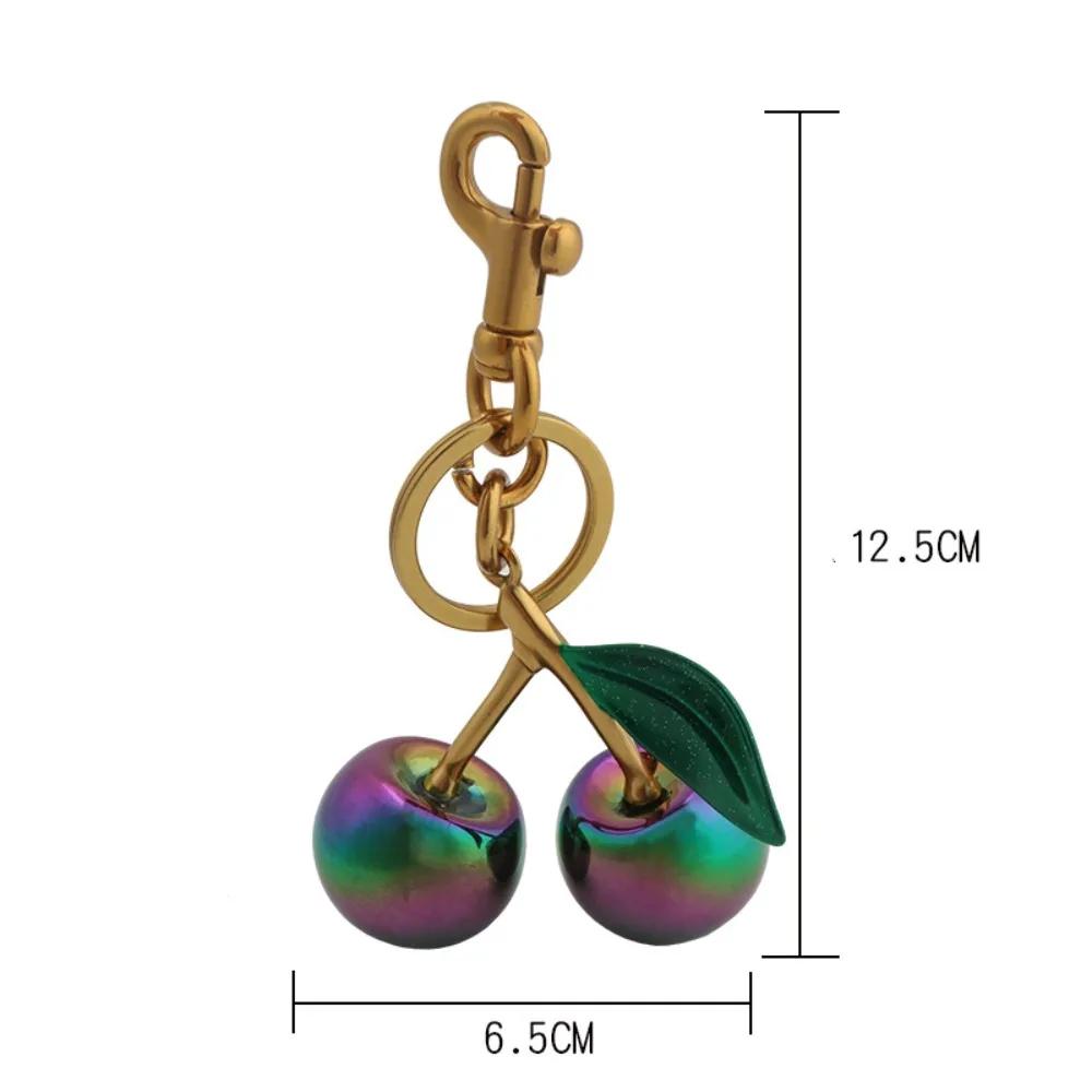 Gradient Color Cherry Pendant Summer Fruits Cherries Pendant Keyring for Coach Handbag Shoulder Bags Accessories Gift
