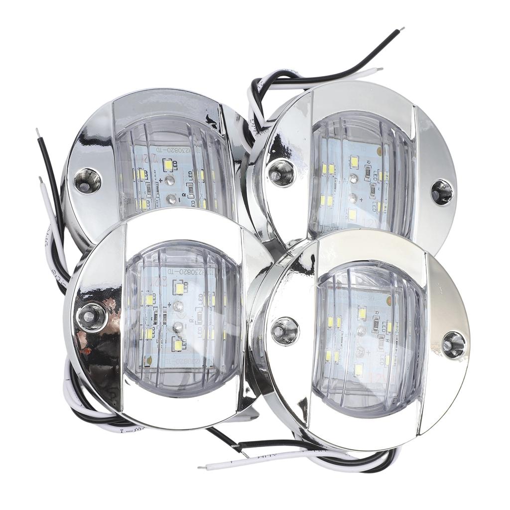 4 Pcs LED Boat Light 12V Round Marine Lamp LED Transom Mount Light for Boat Deck