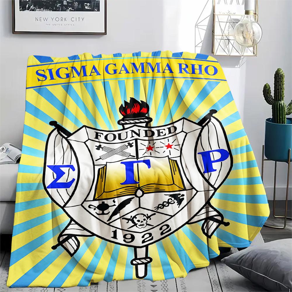 1Pc Sigma Gamma Rho Print Flannel Blanket, High quality Comfortable for All Seasons, Home Decor, Warmth and Comfort, Perfect for Gifts