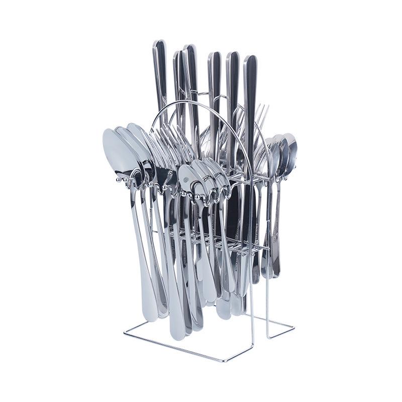 24-Piece Stainless Steel Cutlery Set: Steak Knife, Fork, Spoon & Dessert Spoon