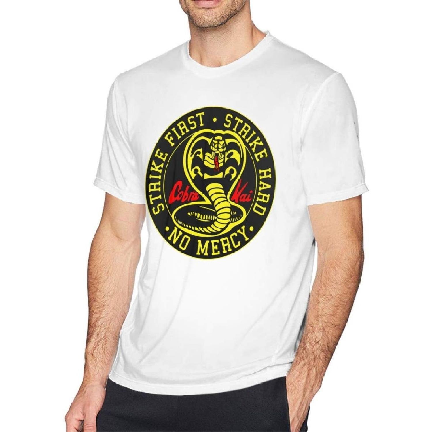 Кобра Кай Мужская Модная Футболка Хлопковые Футболки С Коротким Рукавом Белая S