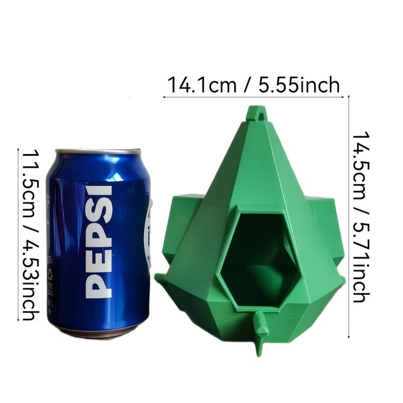 1pc Cyberpunk Style Bird Feeder, 3-Door & Single-Door Plastic, Lightweight Outdoor Garden Birdhouse In Black & Green Bird Feeder