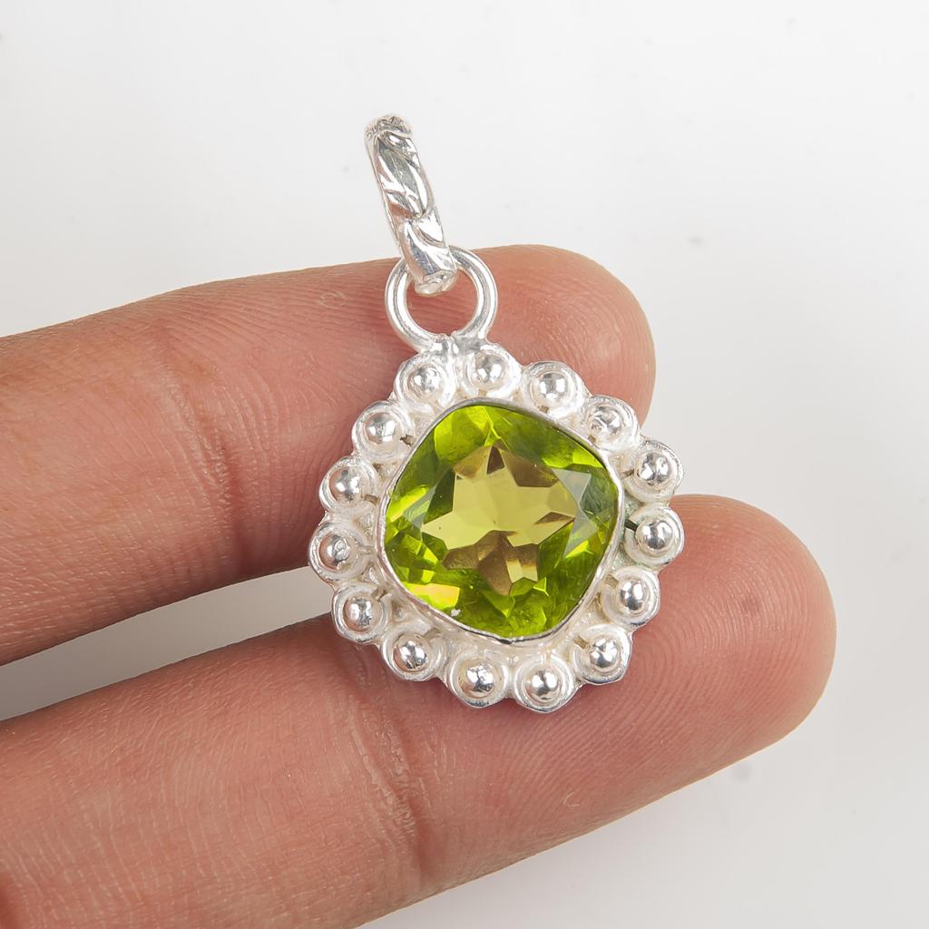 Peridot Jewelry, 925 Solid Sterling Silver Gemstone Pendant, Handmade Dainty Jewelry Gift For Her