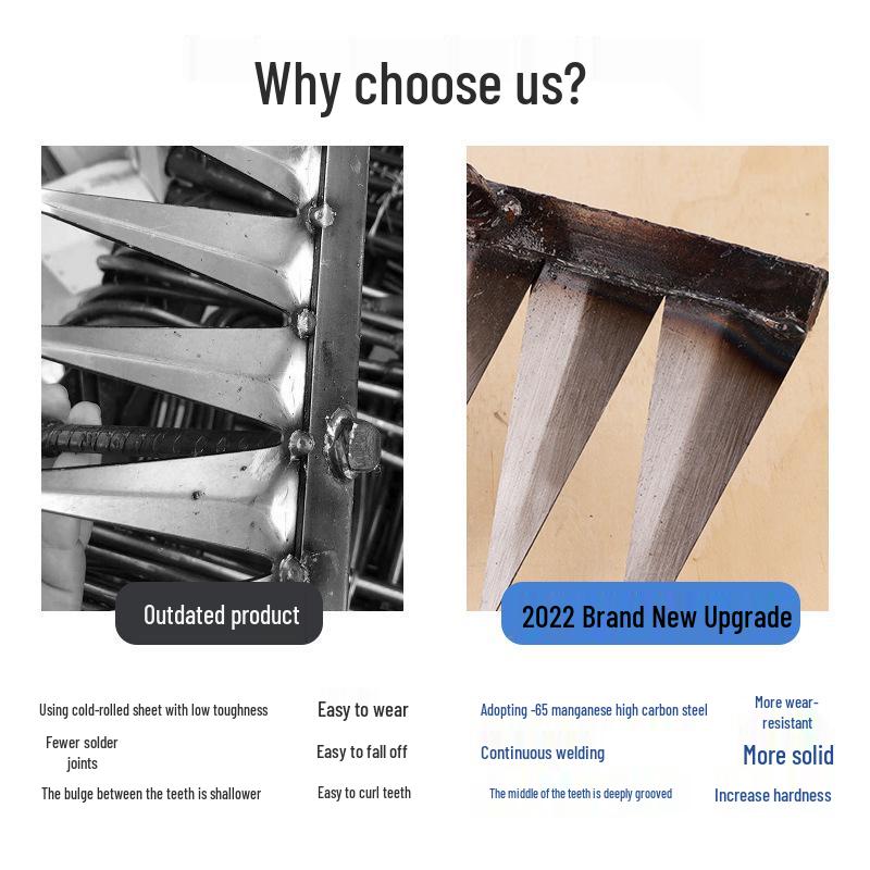 Six-Tooth Steel Weeding Hoe & Root Rake for Soil Loosening and Farming