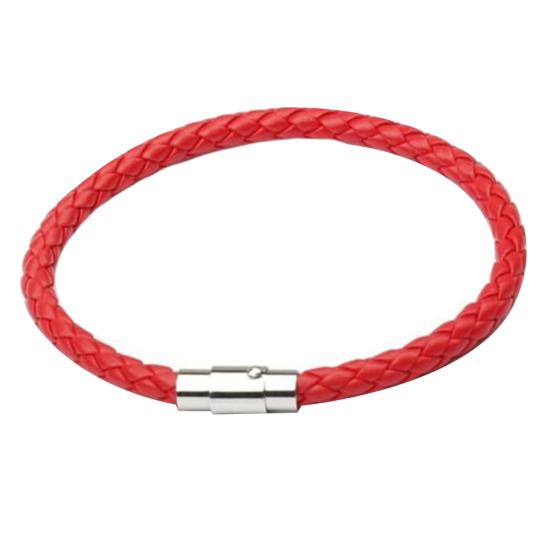 Unisex Faux Leather Braided Wristband Bracelet Magnetic Clasp Bangle Jewelry