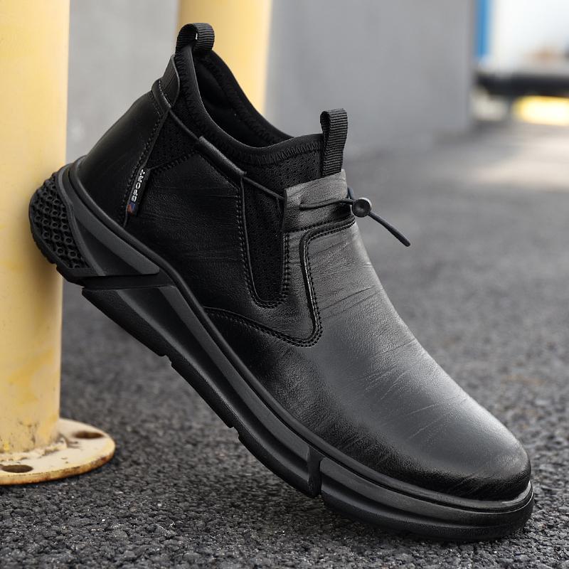 

Men s Work Shoes High Quality Cowhide Casual Shoes Anti-Puncture Indestructible Safety Shoes Leather Sneakers Men s Safety Boots 37 чёрный