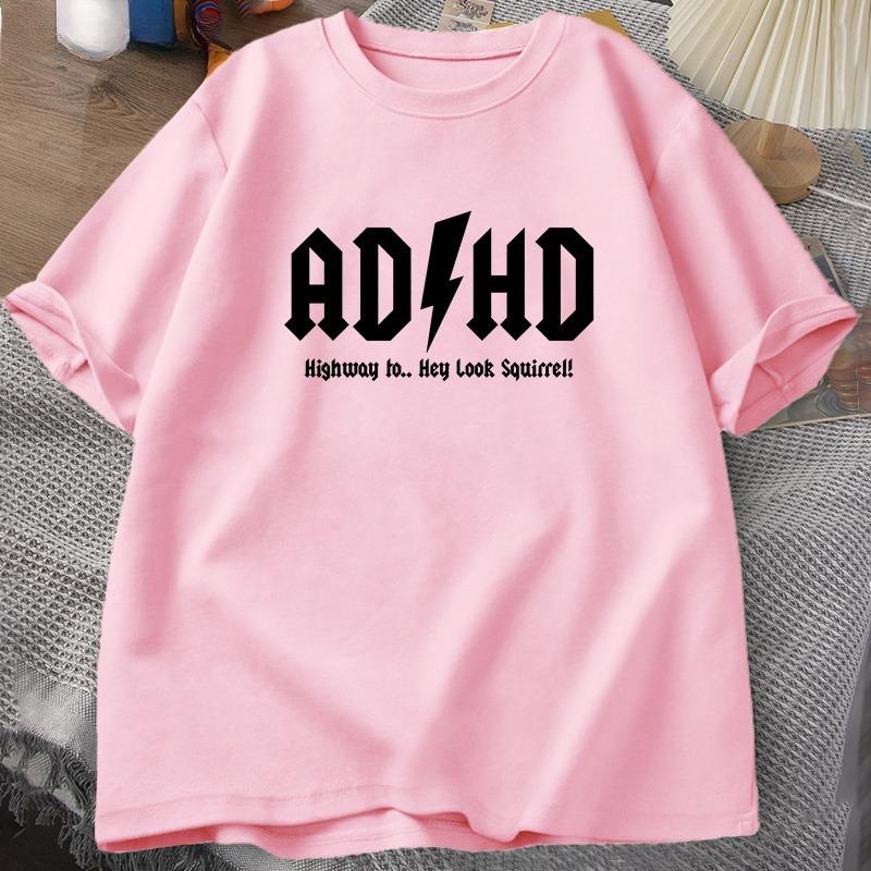 2026 Hot Sale ADHD Highway Hey Look Squirrel T SHIRT Men Women Rocker Rock and Roll T-shirt Streetwear Tshirts Men's Clothing Unisex Tops Short Sleeve