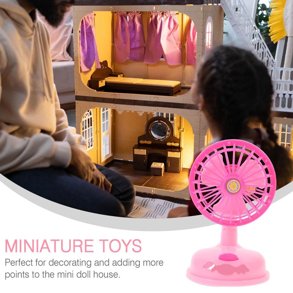 Toyvian Fan Model Toy, Miniature Fan Model, Miniature Decoration, 1pc, Plastic, Pink, Exquisite Finish