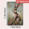 Vintage Easter Bunny Metal Poster Wall Art 12x8 Inch Garden Decor