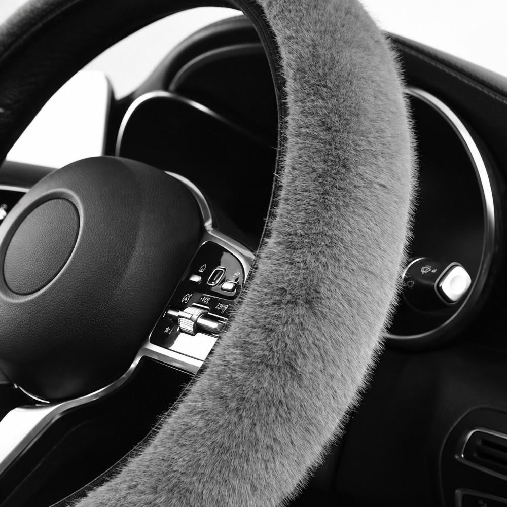 36-39cm Plush Steer Wheel Cover Warm Auto Interior Decor Universal Car Steering Wheel Cover Winter