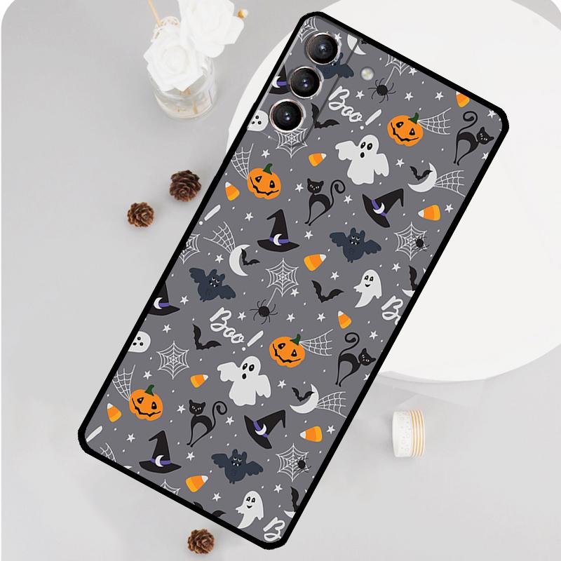 Cute Halloween Ghost Bat Phone Case For Samsung Galaxy S26 S23 Ultra S20 S21 S22 S24 S25 Plus S10 S25 FE Funda Cover