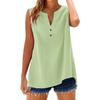 Women's Shirt Summer Fashion Casual Button Loose Sleeveless Bamboo Cotton Top Women's Wear
