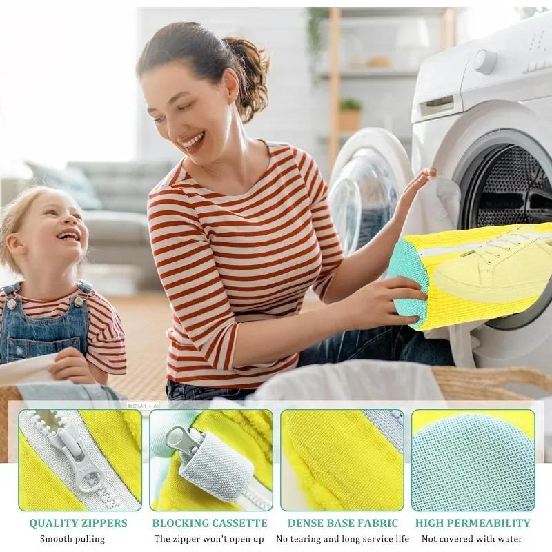 Washing Shoes Bag Padded Net Laundry Shoes Protector Fluffy fibers Polyester Sneaker Washing Friendly Laundry Bag Drying Bags