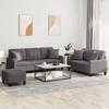 Vidaxl 3-Cz. Relaxation Set With Cushions, Grey, Eco-Leather