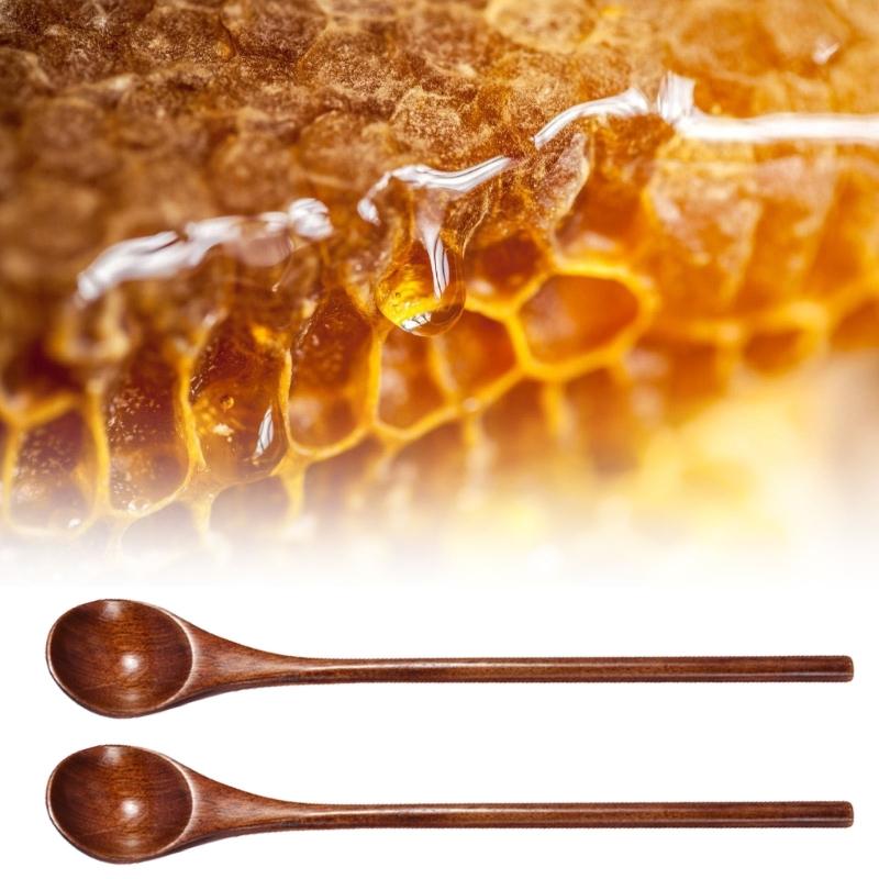 3Pcs Wooden Jams Spoons Coffee Stirring Spoons Ideal for Mixing Teas Coffee and More User Friendly and Effective