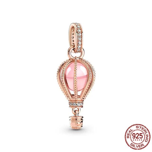 Rose Gold Plated Pendant Charm Gift 925 Sterling Silver Dangle Bead Fit Original Fasion Bracelet Necklace Jewelry For Women