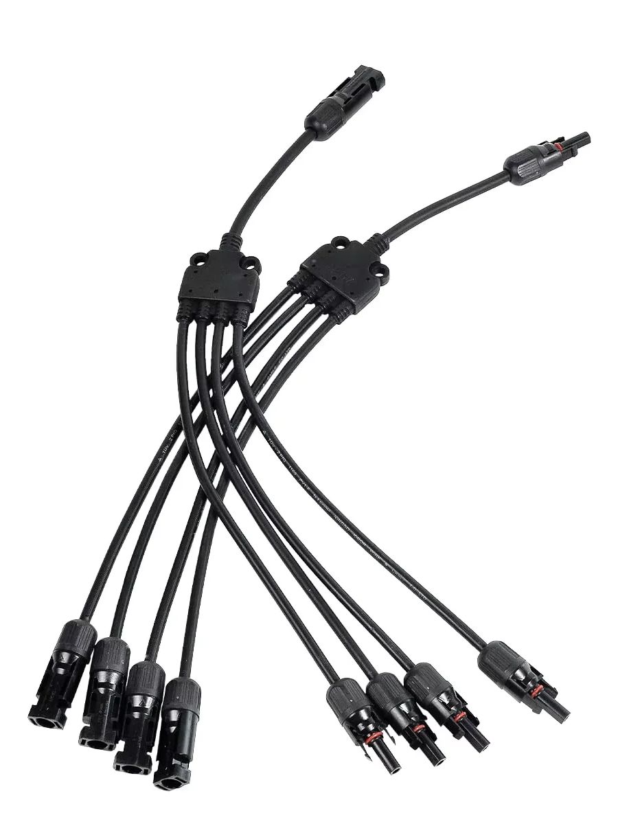 

1 пара 4-контактных Y-образных MC солнечных кабельных разъемов для фотоэлектрической панели, переходной кабельный разъем, четырехконтактный штекер, параллельное соединение