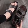 Herrenschuhe Sommer Echtleder Sandalen Herren Fahren Atmungsaktive All-Match Strandschuhe Rutschfeste Außenbekleidung