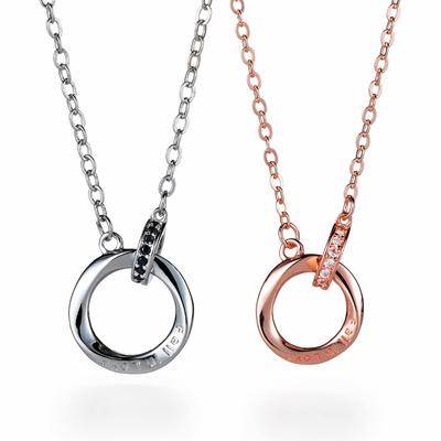 Mare Paar Halskette Paar Paar Männer Frauen Anhänger Ring Liebhaber Geschenk passende Gedenk 2er Set mit Geschenkbox x Ping (Silber Gold)