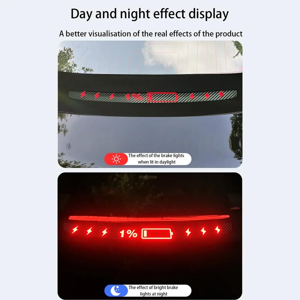 For Tesla Model 3 Highland Car High Mounted Taillight Brake Lamp Car Brake Projection Board PVC Tail Light Emblem Stickers Amagi