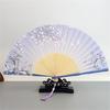 Foldable Bamboos Fan With Flowing Tassels Imitation Silk Handheld Fan For Cooling And Decorative Purposes Holiday Gift