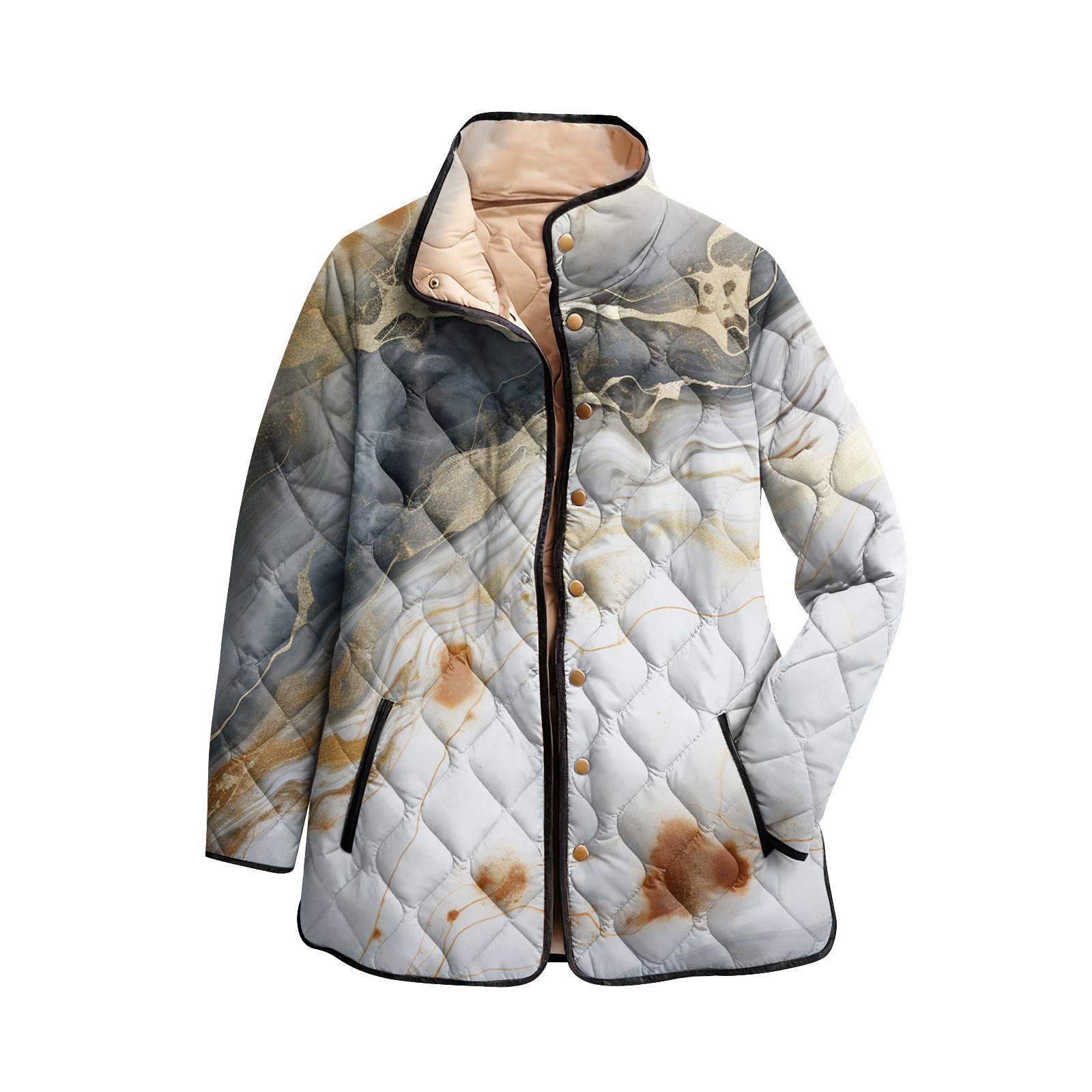 

Женская хлопковая куртка с цветочным принтом, воротником-стойкой, плиссировкой, длинными рукавами и пуговицами XS белый