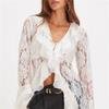 New Lace See-through Sun Protection Long Dress, Cardigan, Bikini Beach Cover-up