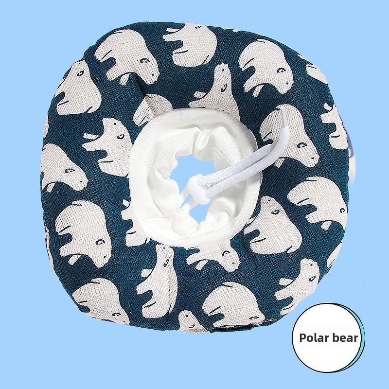 

White Circle Cat Cotton Neck CoverUniversal Anti-scratch Cat and Dog Collar Protective Ring Beauty Cover Shame Ring XS