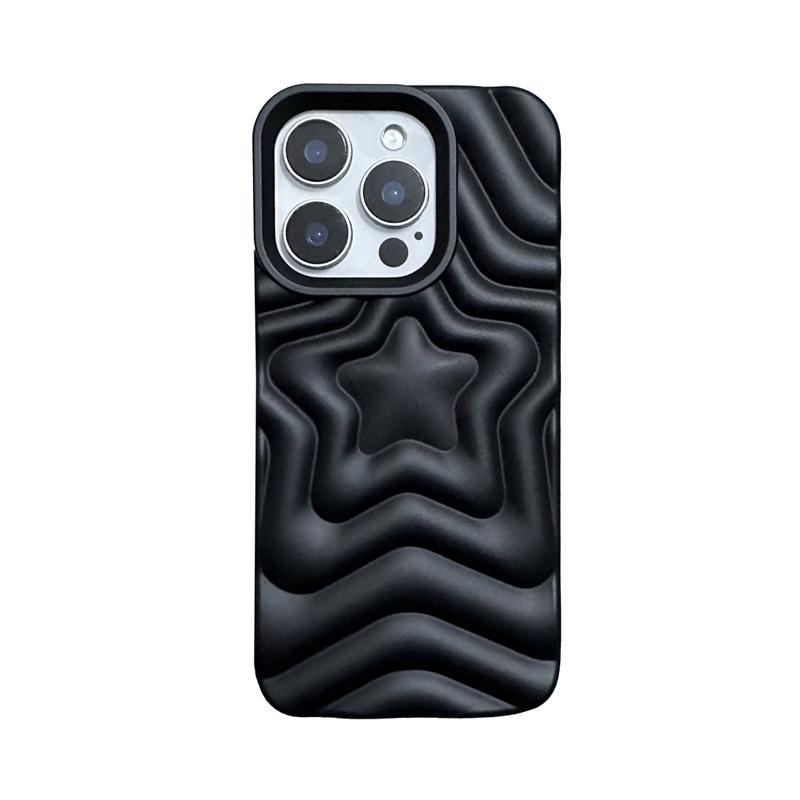 

Fashion 3D Stars Wave Pattern Soft Silicone Case For iPhone 17 16 Pro Max 15 13 14 Stylish Cool Phone Back Cover iPhone 13 Pro