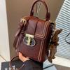 Popular Retro Texture Box Mobile Phone Bag Women's New Fashion Versatile Portable Shoulder Messenger Bag