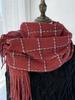 Autumn Winter Women Retro Knit Scarf Headscarf Lady Men Casual Preppy Plaid Tassel Scarve Mujer Male Long Wrap Shawl New Korean