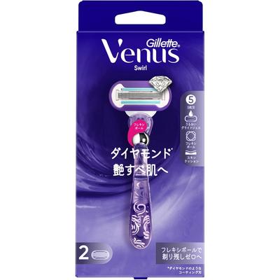 VenuS P G Diamond deSiGn VenuS Swirl For GloSSy Skin Women S Razor With 2 rePlacement bladeS
