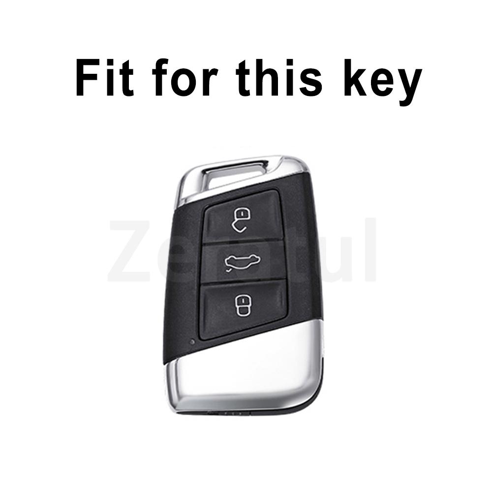 Gun Grey Tpu Keyless Keychain Car Key Fob Case Cover For Volkswagen Vw Tiguan Taos Arteon Atlas Cross Sport Passat B8 Jetta