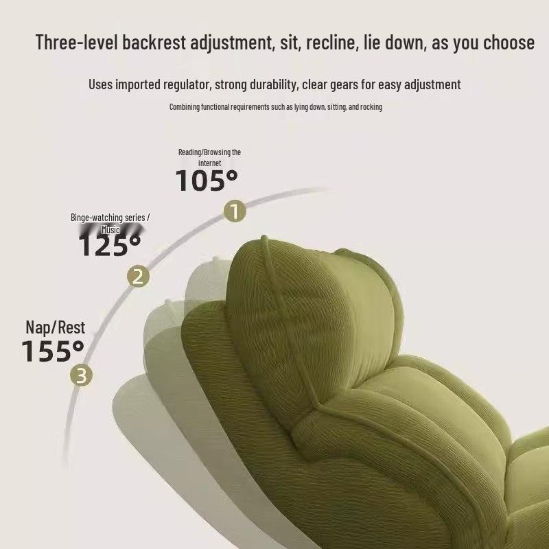 Adult Lounge Rocking Chair – Comfortable Single-Seat Balcony or Home Leisure Sofa, Ideal for Relaxation and Napping.