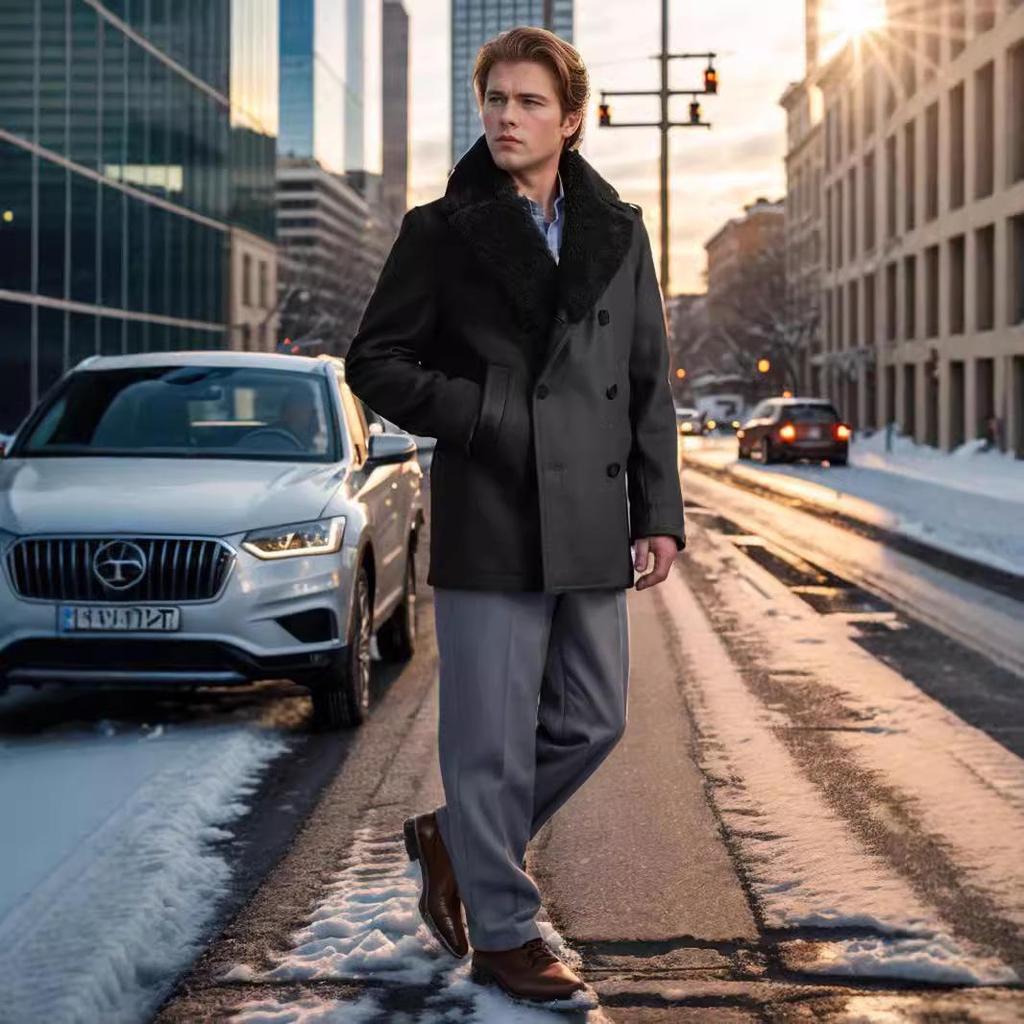 Men's Slim-fit Double-breasted Wool Jacket - 2025 Autumn/Winter Collection