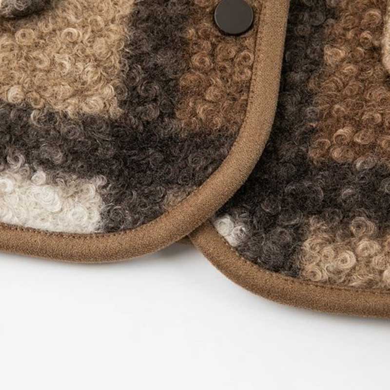 Coat for Women Winter Vintage Plaid Thickened Casual Oversize Double Layer Windbreaker Jacket