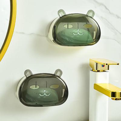 1pcs Soap Box With Cover Soap Storage Box Non Perforated Wall Hanging Rack Household Toilet Drainage Soap Box