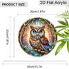 Acrylic Mystical Forest Owl Stained Glass Style Suncatcher, 2D Flat Acrylic Window Hanging Ornament for Fantasy & Nature Lover Gifts