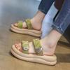 Thick-soled Fashion Slippers Women's Summer Outer Wear 2025 New High-end French Beach Shoes Trend with Skirt Cool Slippers