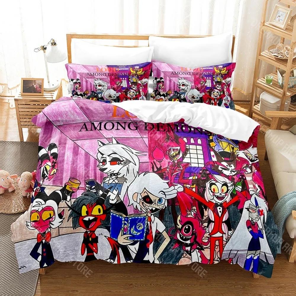 3D Print Hazbin Hotels Bedding Set Single Twin Full Queen King Size Bed Set Adult Kid Bedroom Duvetcover Sets
