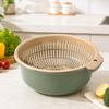 Fruit Washing Colander Bowl Set, Removable Drain Basket and Outer Bowl for Rinsing Produce, Legumes and Rice at Sink