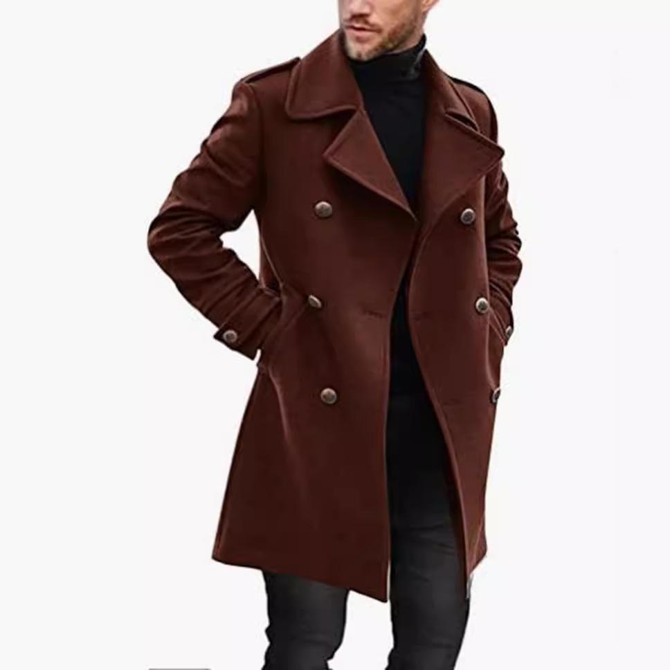 Woolen Men's Coat Autumn and Winter Warm Thickened Coat