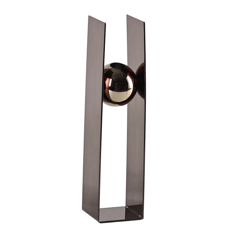 Metal Handicrafts Silver Ball Geometric Flower Arrangement Round Flower Vase Square Box Art Round Bead Vases Home Decoration