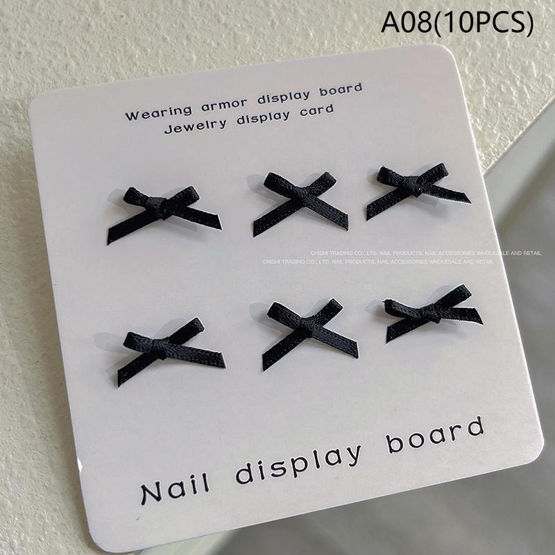 10Pcs 3D Lace Bow Ballet Shoes Nail Parts Nail Charm Ribbon Ornaments Bowknot Diy Nail Art Decoration Accessories Manicure Salon