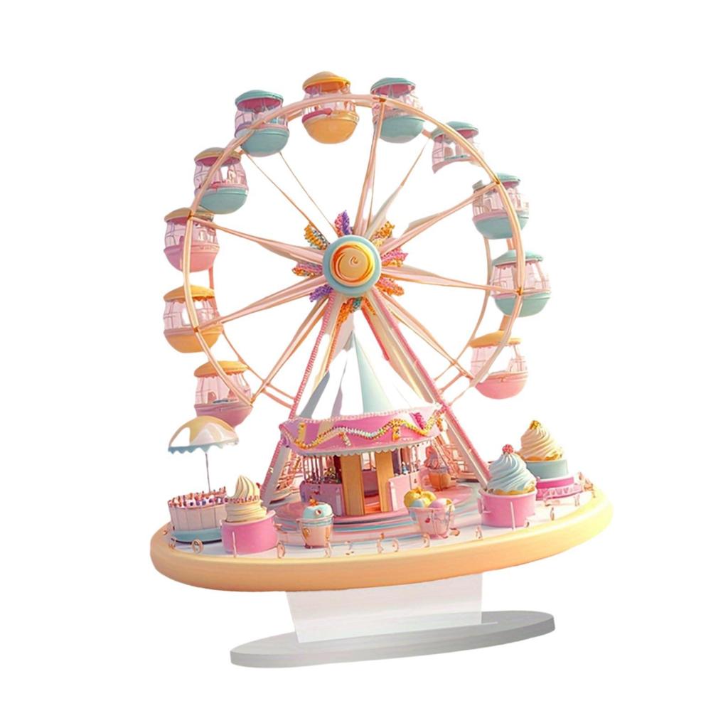 Wheel Ornament Decor Romantic Table Centerpiece 2D Display Board with Base for Festive