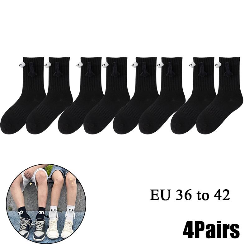 10 Paare Club Promi Ins Mode Lustig Kreativ Magnetische Anziehung Hände Schwarz Weiß Cartoon Augen Paare Socken Socken